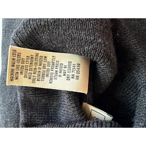 LL Bean Turtleneck Sweater Womens M Black Gray Excellent Merino Wool Vintage - Image 5