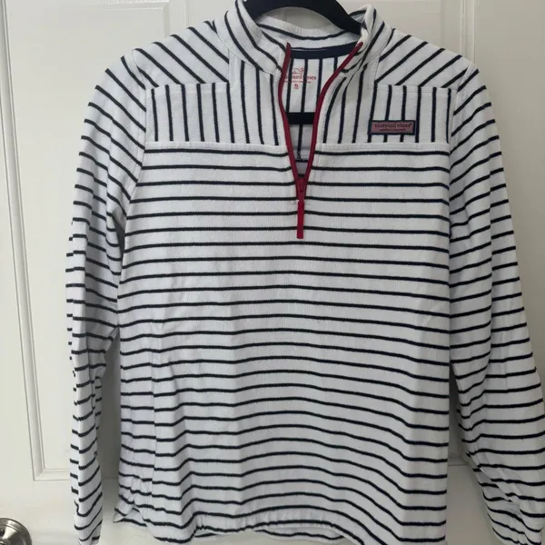 Vineyard Vines Girls Shep Shirt Sweatshirt Half Zip Striped - Image 3