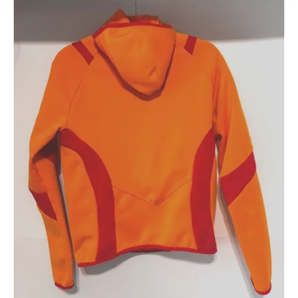 Nike Therma-FIT Womens M Orange Red Full Zip Hooded Running Jacket Thumbholes - Image 3