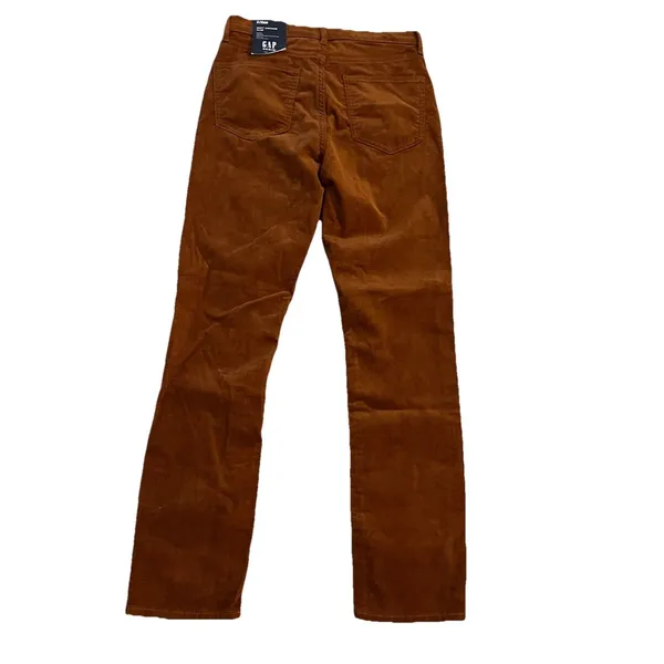 New Gap Women’s Corduroy Pants 2/26R Slim Leg‎ Rust - Image 2