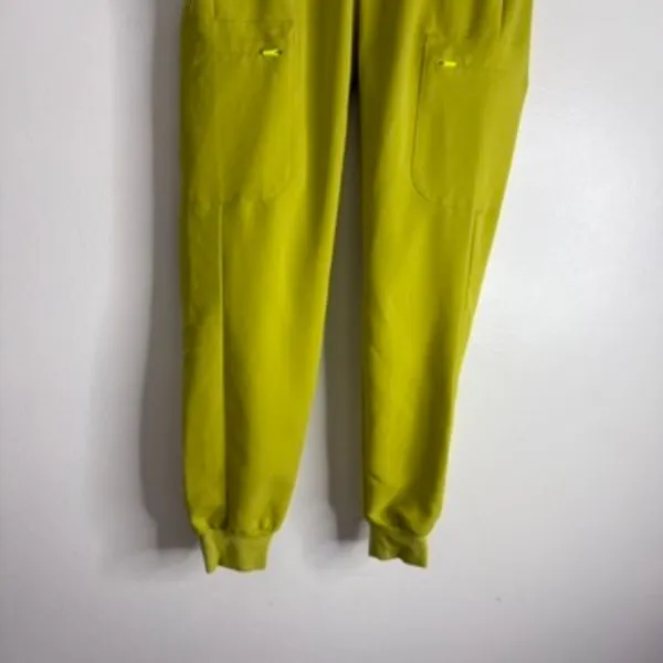FIGS Women’s Technical Collection XXS Jogger Scrub Pants Chartreuse Green Pink - Image 13