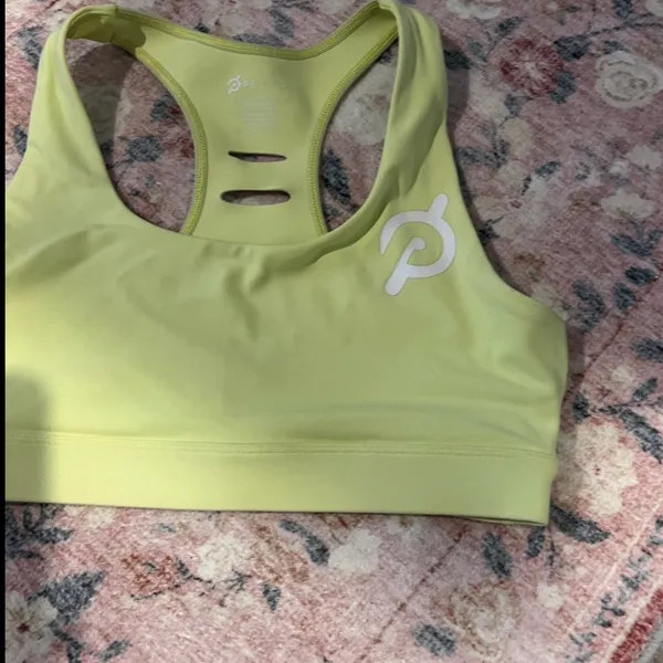 Peloton small green yellow sports‎ bra - Image 4