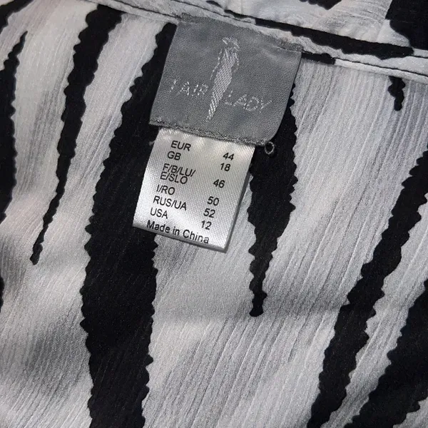 New Zebra‎ Print Tunic Black Size 12 - Image 5