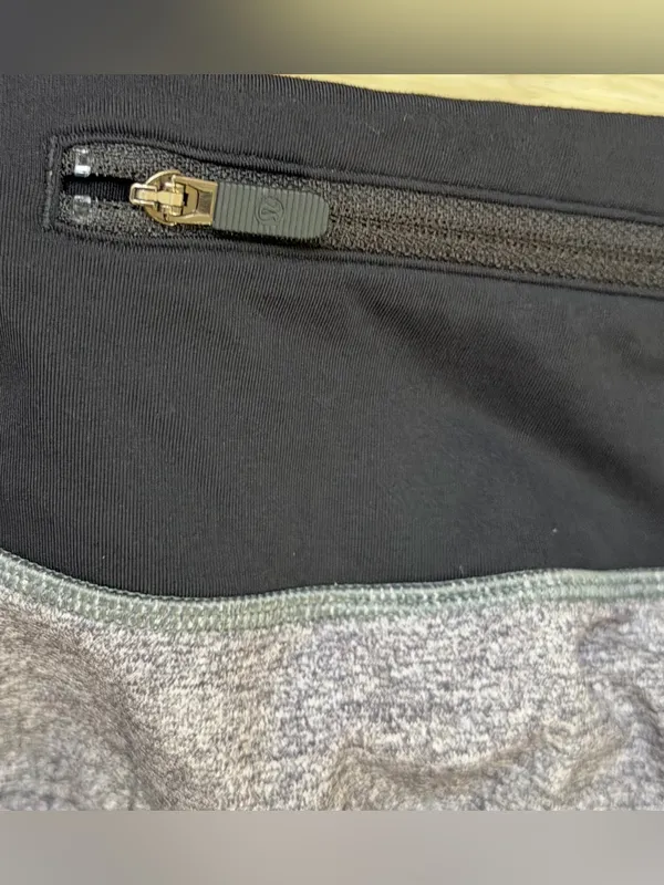 lululemon Speed Up Mid Rise Tall Running Shorts Heathered Gray Black Athleisure - Image 7
