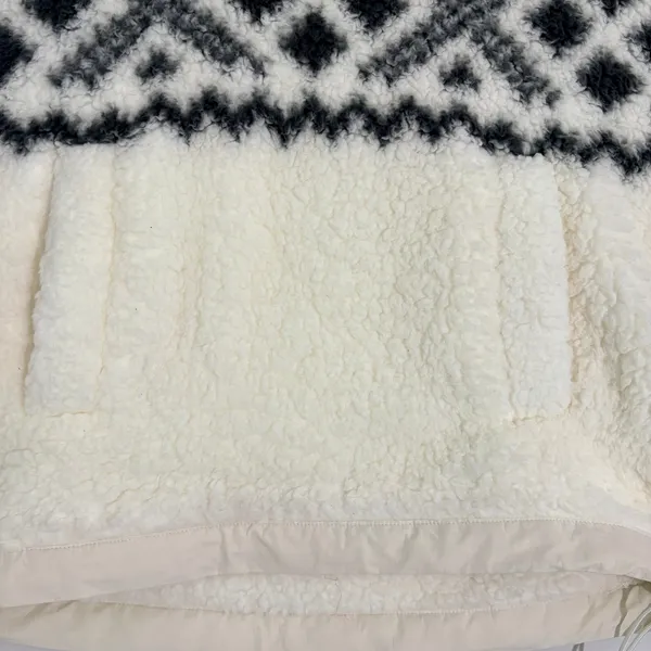 Abercrombie & Fitch Sherpa Fleece Quarter Zip Fair‎ Isle Pullover Cream Small - Image 7