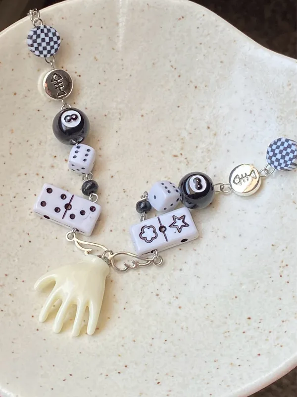 Handmade y2k funky grunge street mix beads unique necklace🎲⭐️📱⭐️🌀 - Image 6