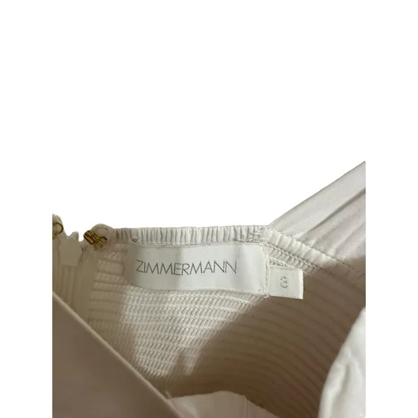 Zimmermann Women's Rosa striped midi Dress size‎ 3 tie shoulder cream cotton - Image 5