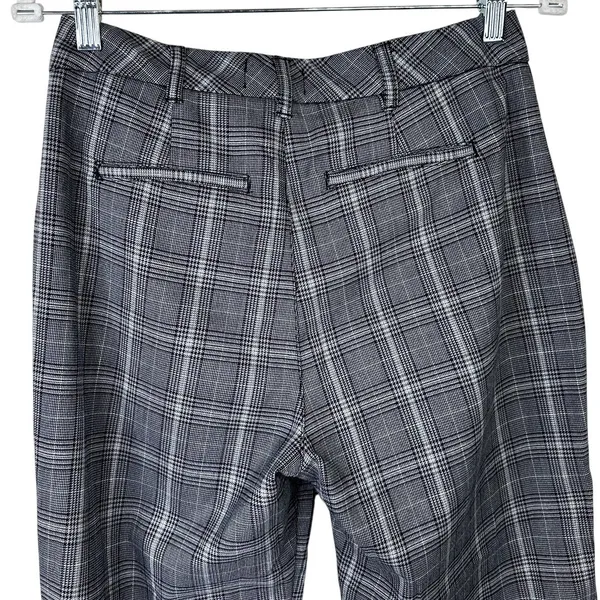 Abercrombie & Fitch Simone Plaid High Rise Ankle Flare Tailored Trouser Pants - Image 7