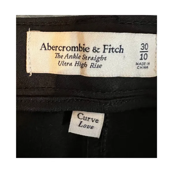 Abercrombie & Fitch Pants Womens Size 10 Black Faux Leather Curve Love High Rise - Image 3