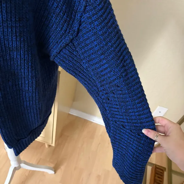 FREE PEOPLE High Hopes Blue Knit Cardigan Women’s Size‎ XS - Image 3