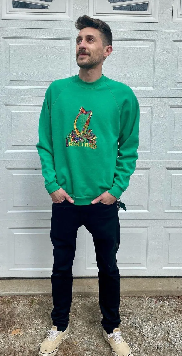 90s screen stars fotl ireland embroidered sweatshirt / xl - Image 4