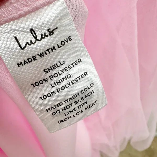 Lulus Delightful Beauty Pink Mesh Strapless Ruched Ruffled Maxi Dress Small NWT - Image 11