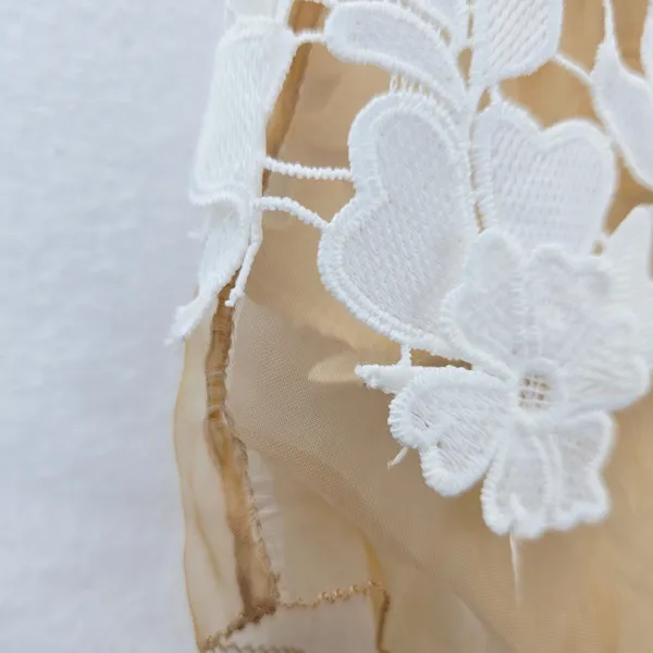BHLDN Cream Floral Lace Dress Sleeveless Mini Party Cocktail‎ Wedding Size 12 - Image 11