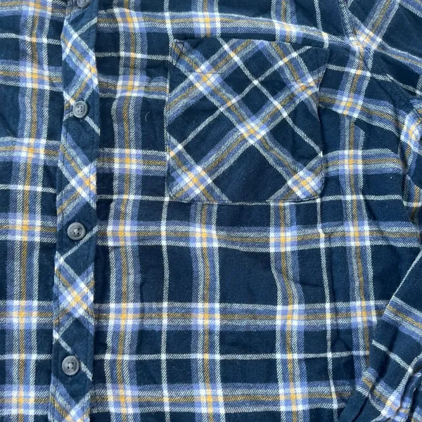 Eddie Bauer Women's Flannel Long Sleeve Blue Plaid Large Soft - Image 2