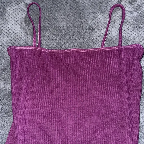 Reformation Ribbed‎ Spaghetti Strap Bodysuit Plum Purple Small Sustainable Chic - Image 6