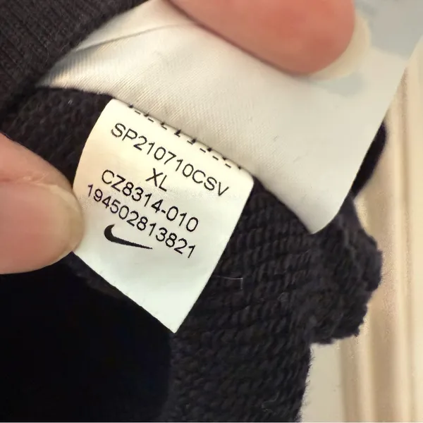 Nike Black Cropped Women’s Crewneck Embroidered Sweatshirt Size XL - Image 7