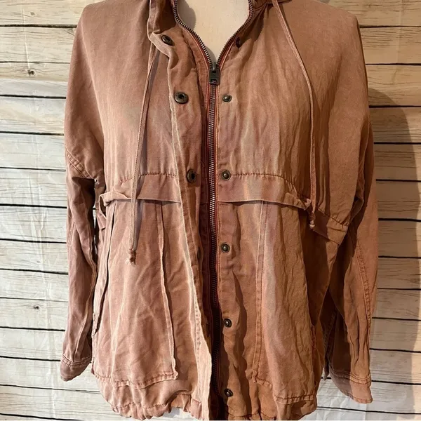 Lucky Brand Zipper Utility Jacket In Rose - Image 2
