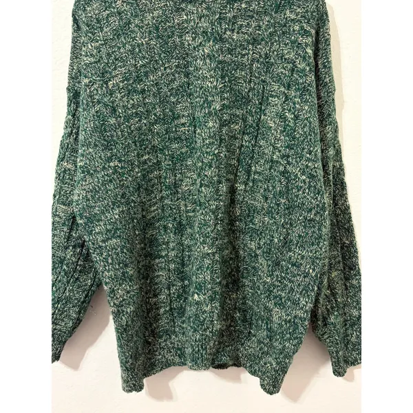 Vintage Enzo Lorenzo Sweater Size XL Green Chunky Knit Pullover Jumper Cozy Top - Image 4