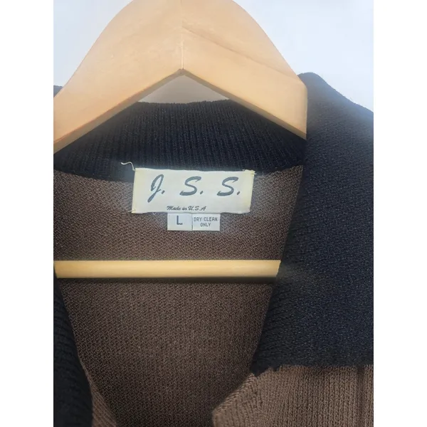 J.S.S. Cardigan Jacket Womens‎ L Wool Blend Brown Pom Pom EUC Size L - Image 2