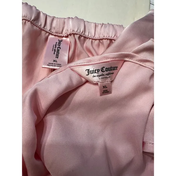 Juicy Couture Pink Satin Sleepwear Set – Size XL - Image 4