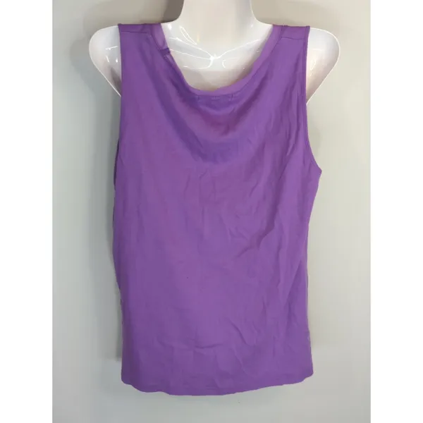 Lauren Ralph Lauren‎ Purple Cotton Scoop Neck Tank Womens XL Coastal Nautical - Image 3