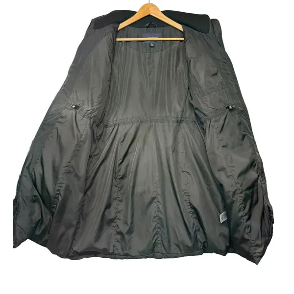 Lands End‎ Black Down Puffer Coat Womens Medium 10-12 Quilted Long Winter Jacket - Image 5