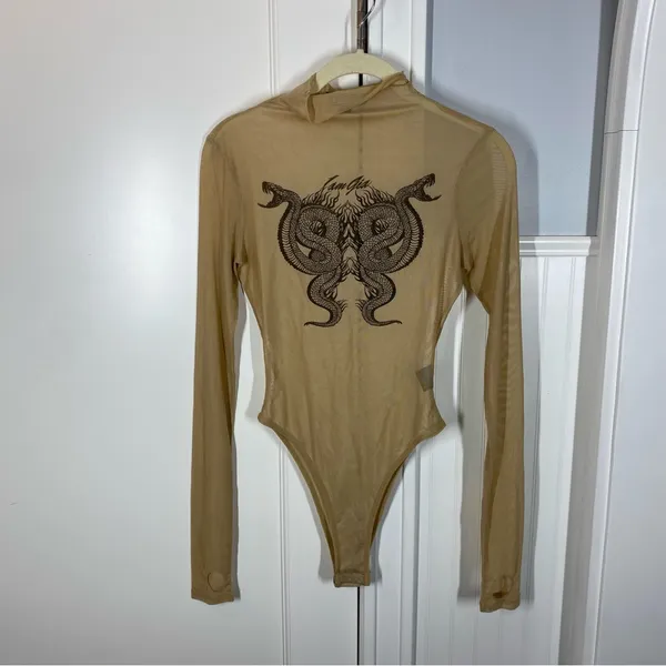 I.AM.GIA Mesh Hydra Thong Bodysuit See through sheer sexy size‎ xs Mockneck - Image 2