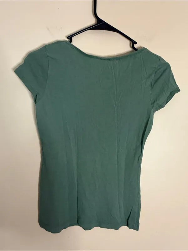 H&M Olive Green Scoop Neck Short Sleeve Tee - Image 5