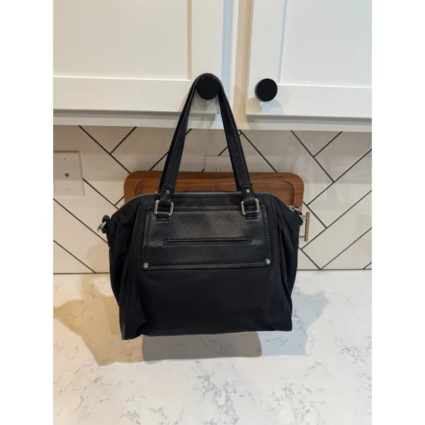 Michael Kors Gilmore satchel black nylon leather-trimmed shoulder bag casual - Image 3