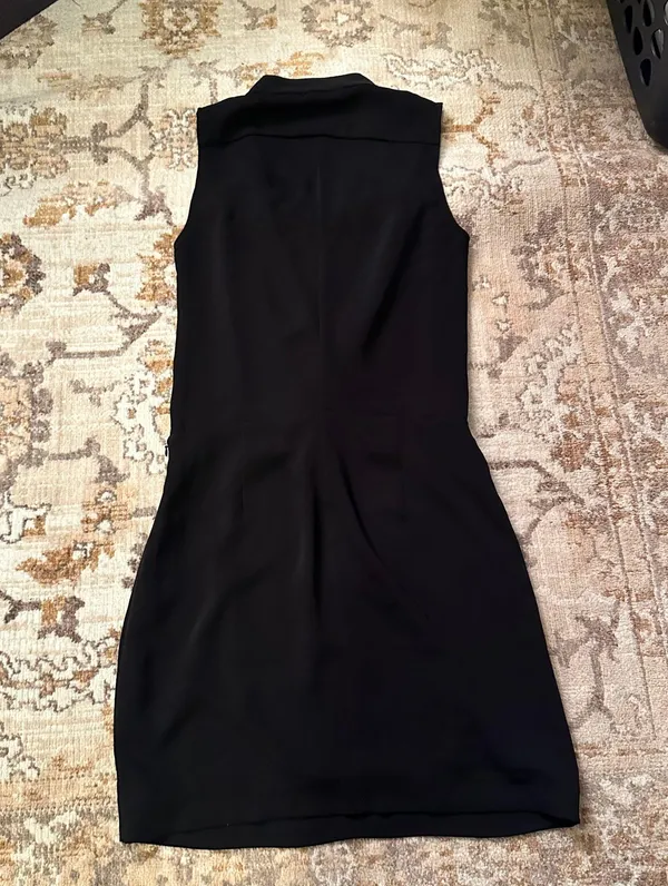 Babaton Aritzia Women's Phoenix Black Dress V-neck Sleeveless Lined - Image 8