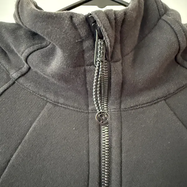 Lululemon Cotton Scuba Oversized Full Zip Hoodie Relaxed Sporty Chic Black M/L - Image 4