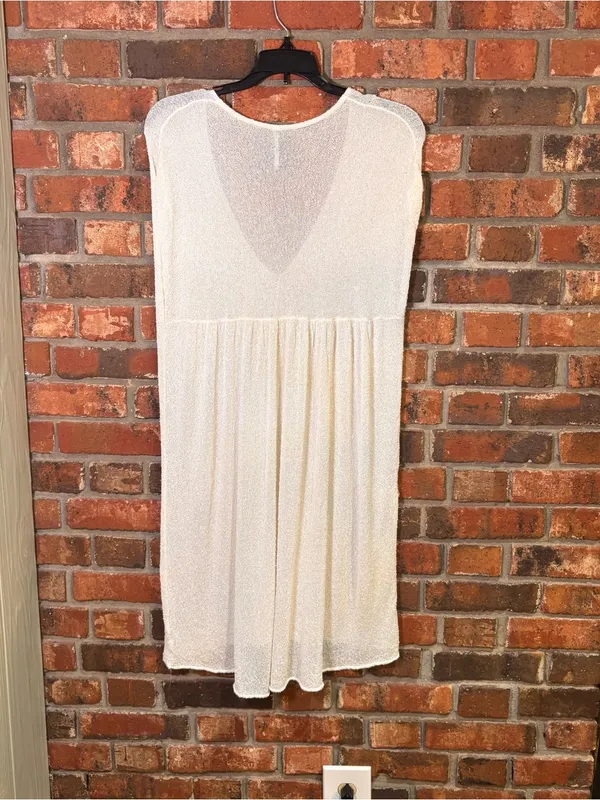 Free people womens sleeveless knit sweater tunic beach cover-up cream S - Image 5