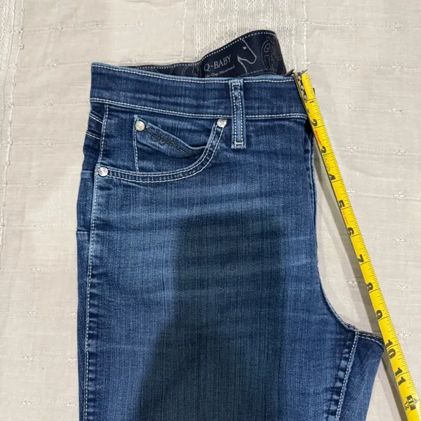 Wrangler Q-Baby 32x30 Ultimate Riding Jeans‎ Dark Wash Bootcut Star Detail 9/10 - Image 10