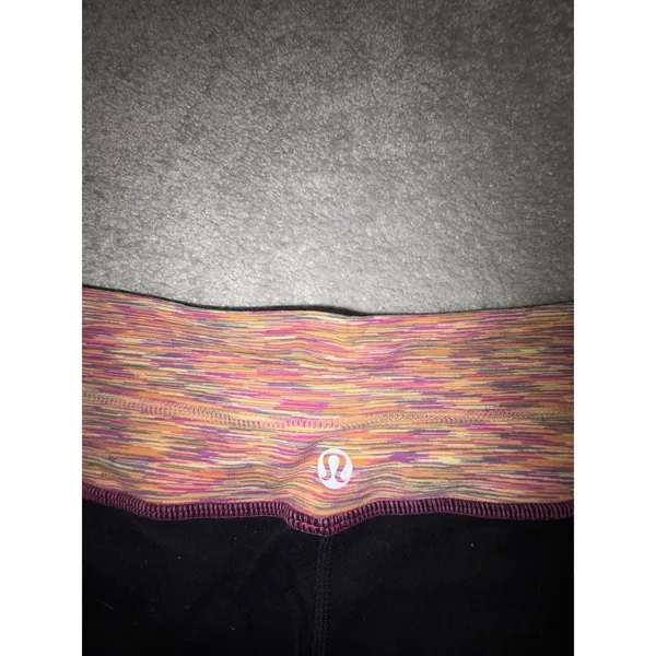 Lululemon Groove Pant Size 6 Black Magnum Dew Berry Flare Yoga - Image 5