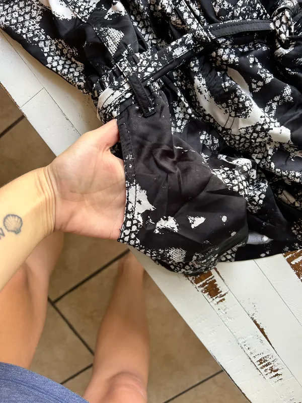 black and white lace print romper - Image 12