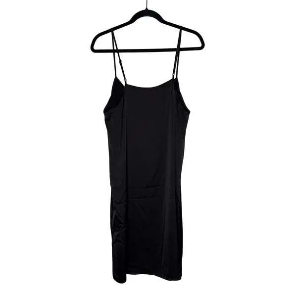 lala. Slip Dress Women L/XL+ Black Excellent Adjustable Spaghetti Straps Cami - Image 4