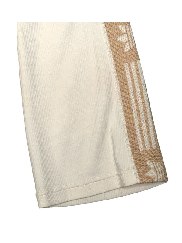 new adidas Originals ミ Ski Chic Flared Rib Retro 3 Stripe Leggings ミ Oatmeal ミ M - Image 9