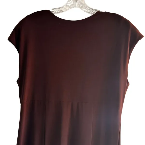 Focus Size 14 V-Neck Business Stylist Casual Sleeveless Maxi Dress Brown - Image 2
