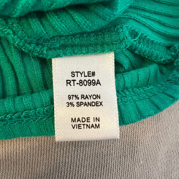 1436 | Zenana Ribbed High Neck Cropped Tank‎ Top Minimalist Y2K Green Womens S - Image 6