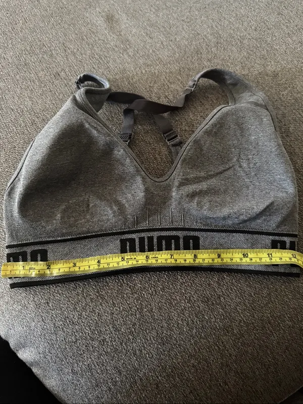 Puma Grey Seamless Racerback Sports Bra - Image 9
