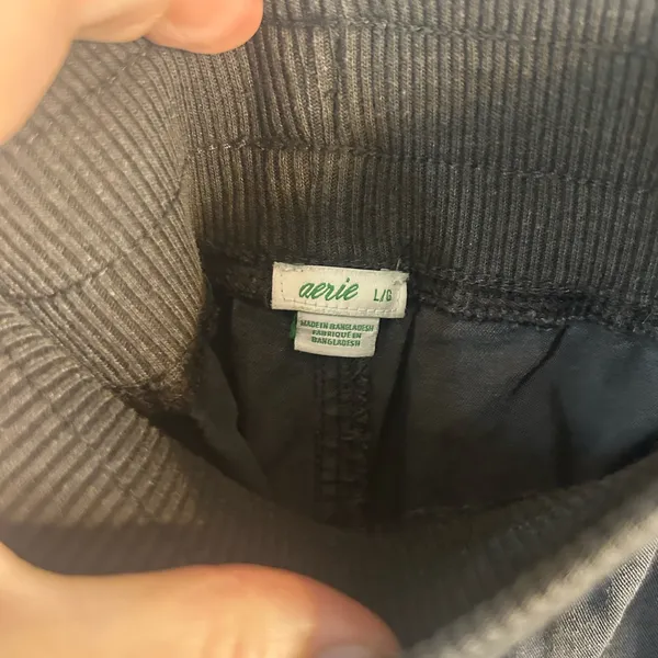 Aerie Charcoal Grey Cargo Jogger Pants | Size Large - Image 3