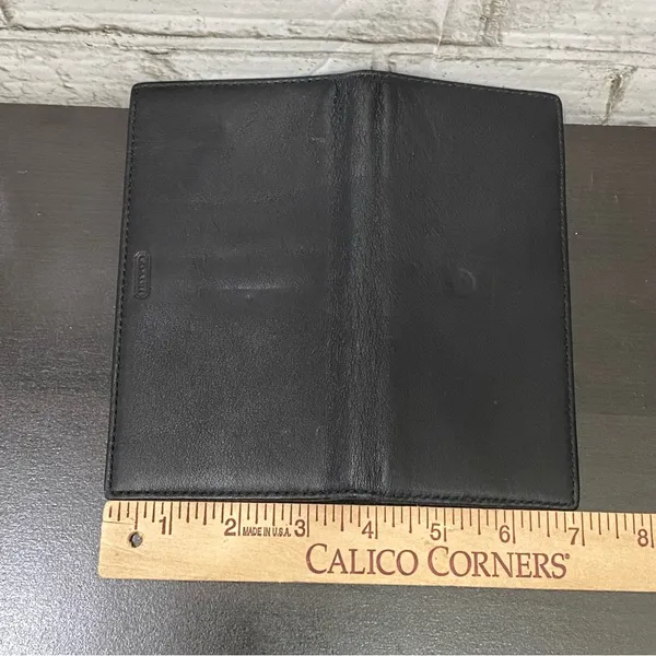 COACH Black Leather Bifold Checkbook Insert Wallet - Image 4