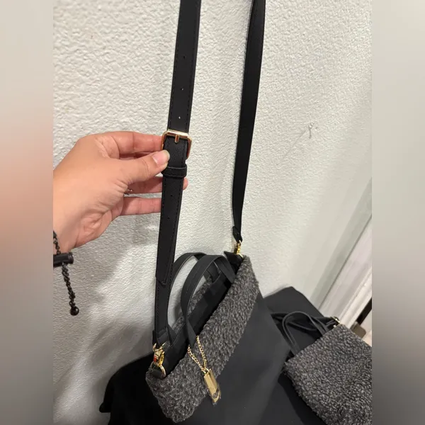 Nanette Lepore Black and Gray Crossbody Bag Set Mom and Daughter - Image 7