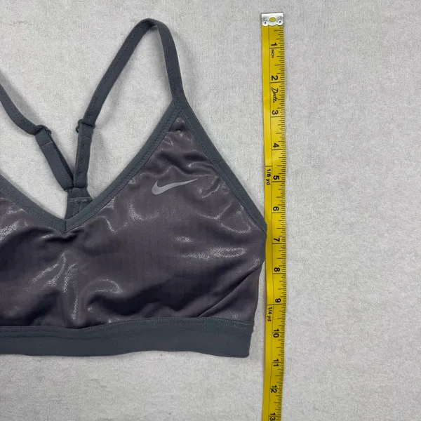 Nike Indy Party Pack Sports Bra Women’s Small Gray Silver Metallic Light Support - Image 6