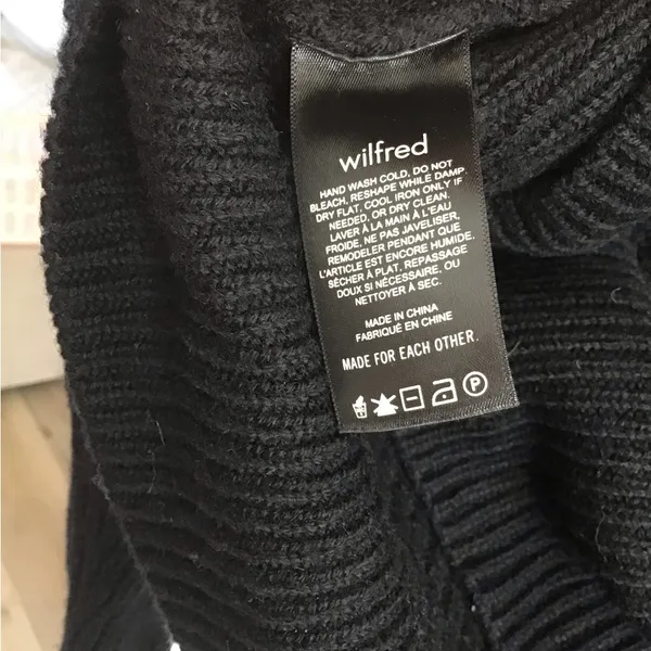 Wilfred Free‎ Womens Crew Neck Long Sleeves Cropped Sweater Black Wool Size M - Image 4