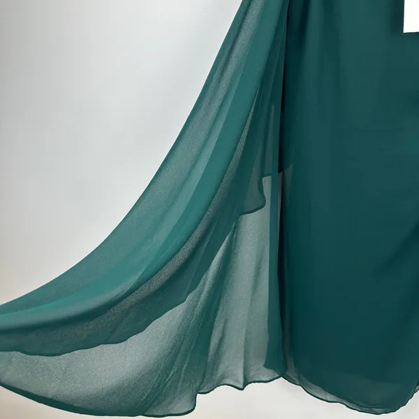 Lauren Ralph Lauren Chiffon One Shoulder Bow Velvet Dress Green Party US 6 NWT - Image 8