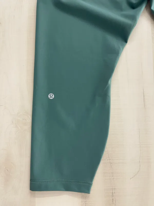 LULULEMON womens green align high rise crop stretch leggings workout lounge yoga - Image 4