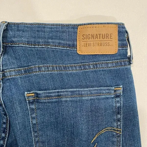 Levi Strauss Signature Mid Rise Bootcut Jeans Women 8 Long W28 L34 Blue Denim - Image 10