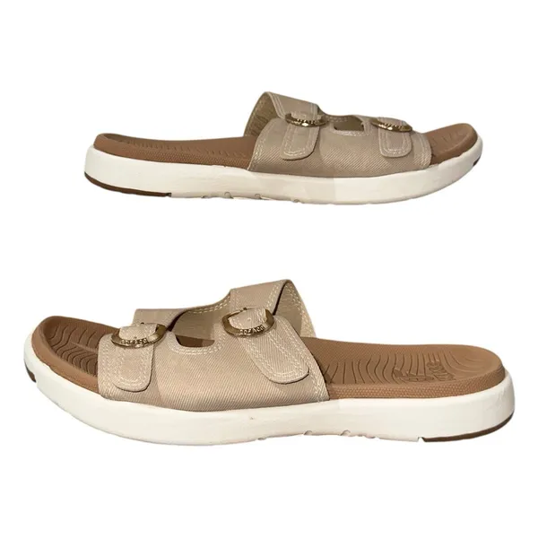 COFACE‎ Slide Sandals Womens 8.5 Beige Comfort Double Strap Buckle - Image 2