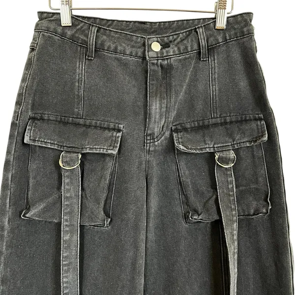 Cider Mid Rise Pocket Wide Leg Cargo Jeans Women’s Size Med - Image 4